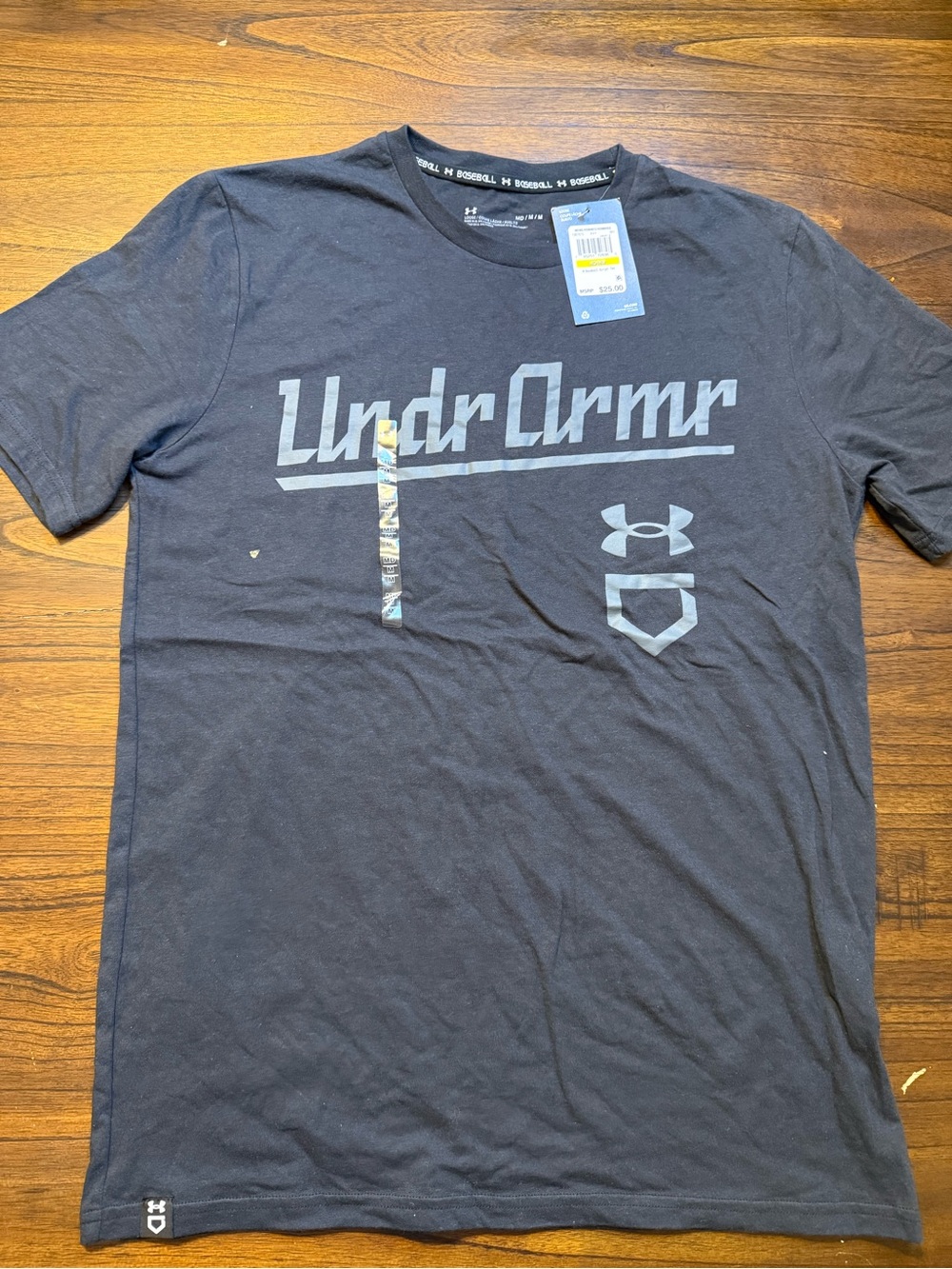 Under Armour Black Short-Sleeve Logo Tee with Gray Graphics